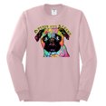 thumbnail image 2 of Wild Bobby, Pugs and Kisses Cute Dog Neon Rainbow Pug Dog Lover Mens Long Sleeve Shirt, Light Pink, 3XL, 2 of 3