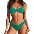 thumbnail image 2 of Duoif Womens Swimsuits, Women's 2 Piece High Cut Textured Bikini Sets for Women Blackish Green S, 2 of 4