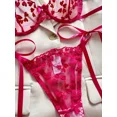 thumbnail image 5 of Conjunto de lencería con bordado de corazones, sujetador de malla sin forro y tanga de tiras, lencería y ropa interior sexy para mujer, 5 of 5