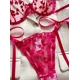 thumbnail image 5 of Conjunto de lencería con bordado de corazones, sujetador de malla sin forro y tanga de tiras, lencería y ropa interior sexy para mujer, 5 of 5