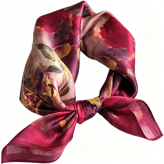 TELOLY Women'S 100% Pure Mulberry Silk Small Square Scarf-Neckerchief Women-Silk Headscarf-100% Silk Scarf 21" X 21"