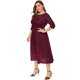 thumbnail image 4 of Vestido de una pieza simulado con corpiño de encaje elástico de talla grande para mujer,, 4 of 5