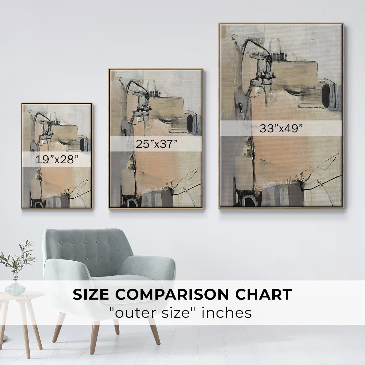 Sandstone Framed Premium Gallery Wrapped Canvas - Ready to Hang - 27 x 41 - Natural Wood Floating Frame