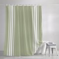 thumbnail image 3 of Sage Green Striped Shower Curtains for Bathroom, Farmhouse White Stripes Waterproof Fabric Shower Curtain, Decorative Bathroom Curtain for Bathtub, 72"x84", No Hooks Included, 3 of 9
