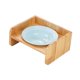 thumbnail image 4 of Cuenco de cerámica para gatos, comedero para mascotas, estante de madera, antivómitos, antideslizante, desmontable Azul, 4 of 9