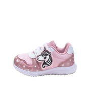 Dream Seek Girl's Toddler Sneaker, Kids Shoes, Tennis Shoe, Unicorn, Size 5-10, Berry, Silver or Pink