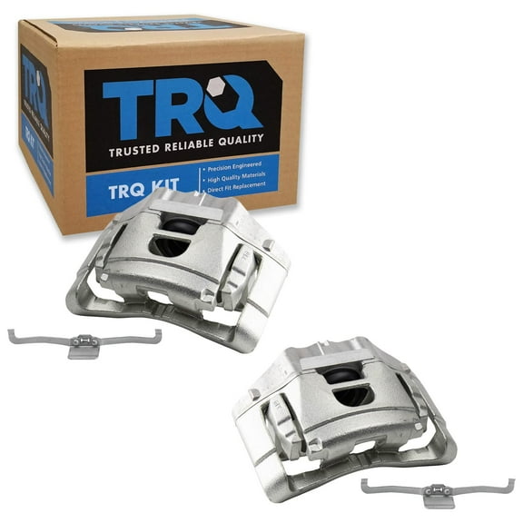 TRQ Front Brake Caliper Set Compatible with 2005-2008 Audi A4 A4 Quattro 2006-2011 A6 2005-2009 A6 Quattro
