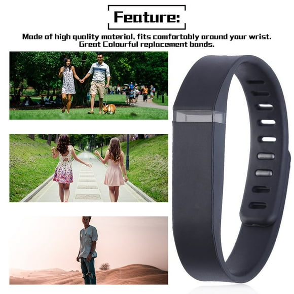 Large Size Replacement Wrist Band Bracelet for FITBIT FLEX Tracker w/Clasps Color Black Smart bracelet replacement wristband