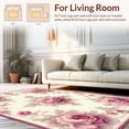 thumbnail image 2 of ODIKA 6'x9' Machine Washable Non-Slip Area Rug, Elegant Rosette Bloom Ornamental Design High Traffic Rug, Pink, 221512, 2 of 7
