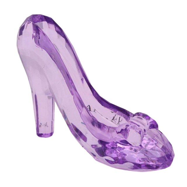 Zapatos de tacón alto de princesa, decoración para casa de muñecas, zapatillas acrílicas de colección para exhibir púrpura