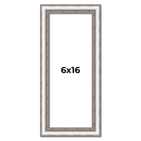 6x16 Frame Silver Real Wood Picture Frame Width 1.25 Inches | Interior Frame Depth 0.5 Inches |