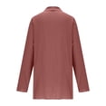 thumbnail image 4 of Womens Tops Linen Shirts For Women Trendy Soft Warp Long Sleeve Tops Casual Slim Summer Blouses Outfits T-Shirts For Women, 4 of 6
