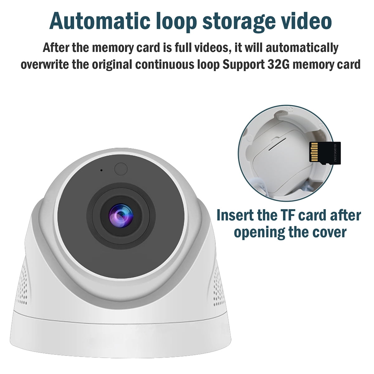 BFVV 360° Wireless Nanny Cam - Two-Way Audio & Video Recording, IP66 Weatherproof, 360° Panorama + Time-Lapse Night Vision, Indoor/Outdoor HD Home Security Camera w/ Color Night Vision