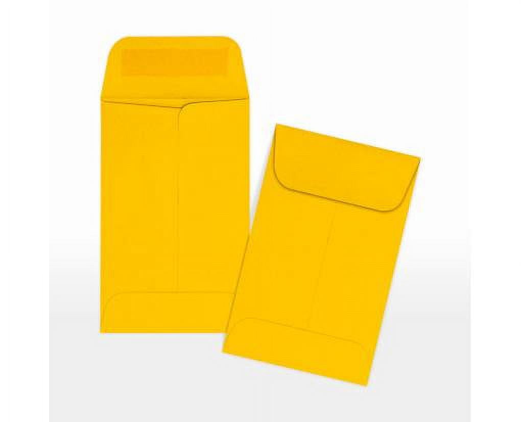 LUXPaper #1 Coin Envelopes w/ Moistenable Glue, Sunflower Yellow, 2 1/4in x 3 1/2in, 80lb, 1000/Pack