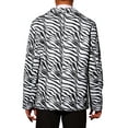 thumbnail image 3 of INSPIRE CHIC Animal Printed Blazer for Men's Slim Fit One Button Sports Coats M Black White, 3 of 5