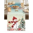 thumbnail image 5 of Christmas Tree Snowman Table Runner 13x60in Non-Slip Cotton Linen Table Runners, Winter Snowflakes Corals Dresser Scarves TableRunner for Dinner Kitchen Dining Wedding Party, 5 of 9