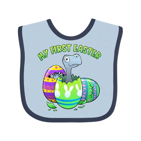 

Inktastic My First Easter Dinosaurs Hatching from Easter Eggs Gift Baby Boy or Baby Girl Bib