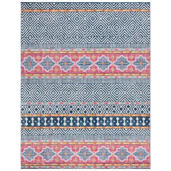 SAFAVIEH Madison Emmet Traditional Area Rug, Navy/Ivory, 9' x 12'
