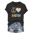 thumbnail image 4 of Mujeres Manga Corta de Verano Tops Día de San Valentín Impreso Cuello Redondo, Camisa de Moda Casual Blusa, 4 of 6