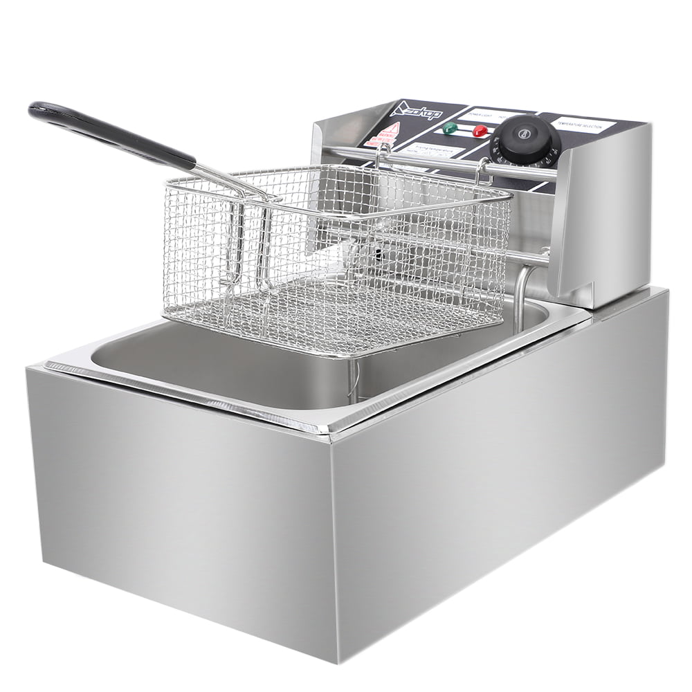 6L Electrical Deep Fryer Commercial Basket Stainless Steel Tank Fat Chip 2500W 