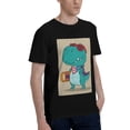 thumbnail image 2 of Bingfone Cool Dino Playing Skateboard Men'S Loose Fit Short-Sleeve Pocket T-Shirt, 2 of 7