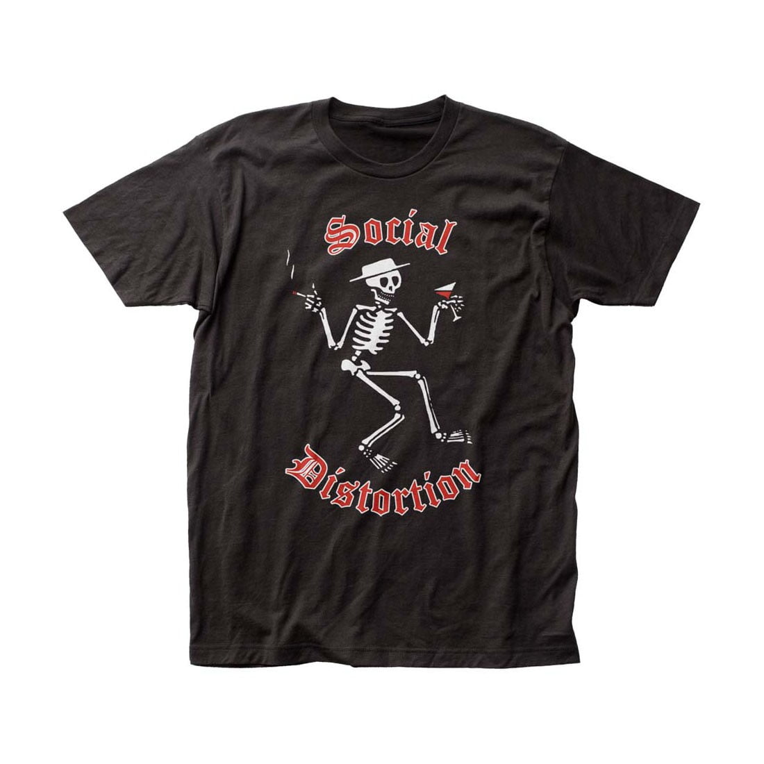 SOCIAL DISTORTION T-shirt Punk Rock Skeleton Logo Adult Mens   Black New 