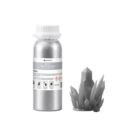 Monoprice Rapid UV 3D Printer Resin 250ml - Gray | Compatible With All UV Resin Printers DLP, Laser, or