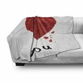 thumbnail image 3 of I Love You Soft Flannel Fleece Blanket, Love Bouquet Shape Abstract Heart Vivid My Dear Friendship Affection Theme Design, Cozy Plush for Indoor and Outdoor Use, 70" x 90", Red White, by Ambesonne, 3 of 6