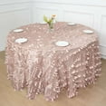 thumbnail image 6 of Efavormart 132" Round Leaf Petal Taffeta Tablecloth - Decorative 3D Leaf Ruffle Table Cover for Forest Party, Wedding, Event, Dessert Tables - Dusty Rose, 6 of 11