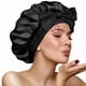 thumbnail image 1 of VECIIR Gorro de satén Gorro de seda para mujeres durmientes Gorro de pelo ajustable para cabello rizado con banda para atar, 1 of 9