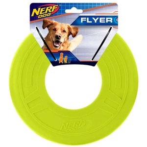 Nerf Dog Atomic Flyer Green Flying Disc, 10 Inch