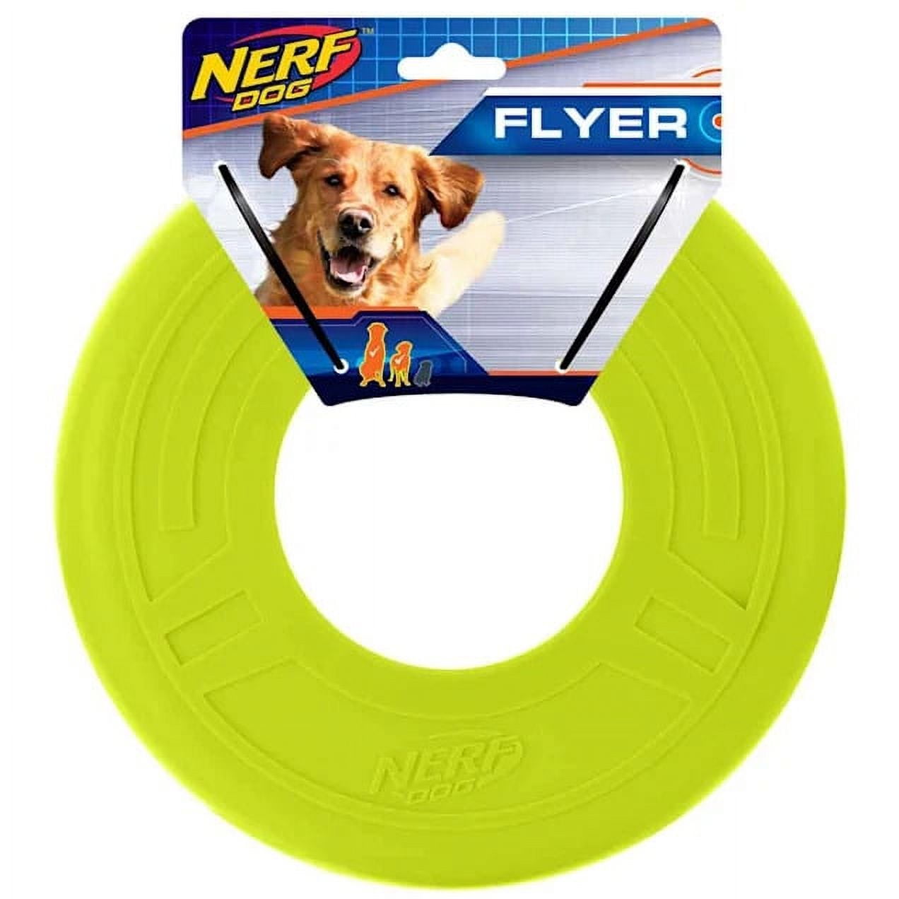 Nerf Dog Atomic Flyer Green 10 Inch Durable Flying Disc Toy