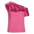 thumbnail image 4 of Women's Tennis Tanks Silk Satin Sleeveless U Neck Top with Lightweight Dressy Blouse Feel Casual Summer Sleeveless Shirt for Women Hot Pink M, 4 of 5