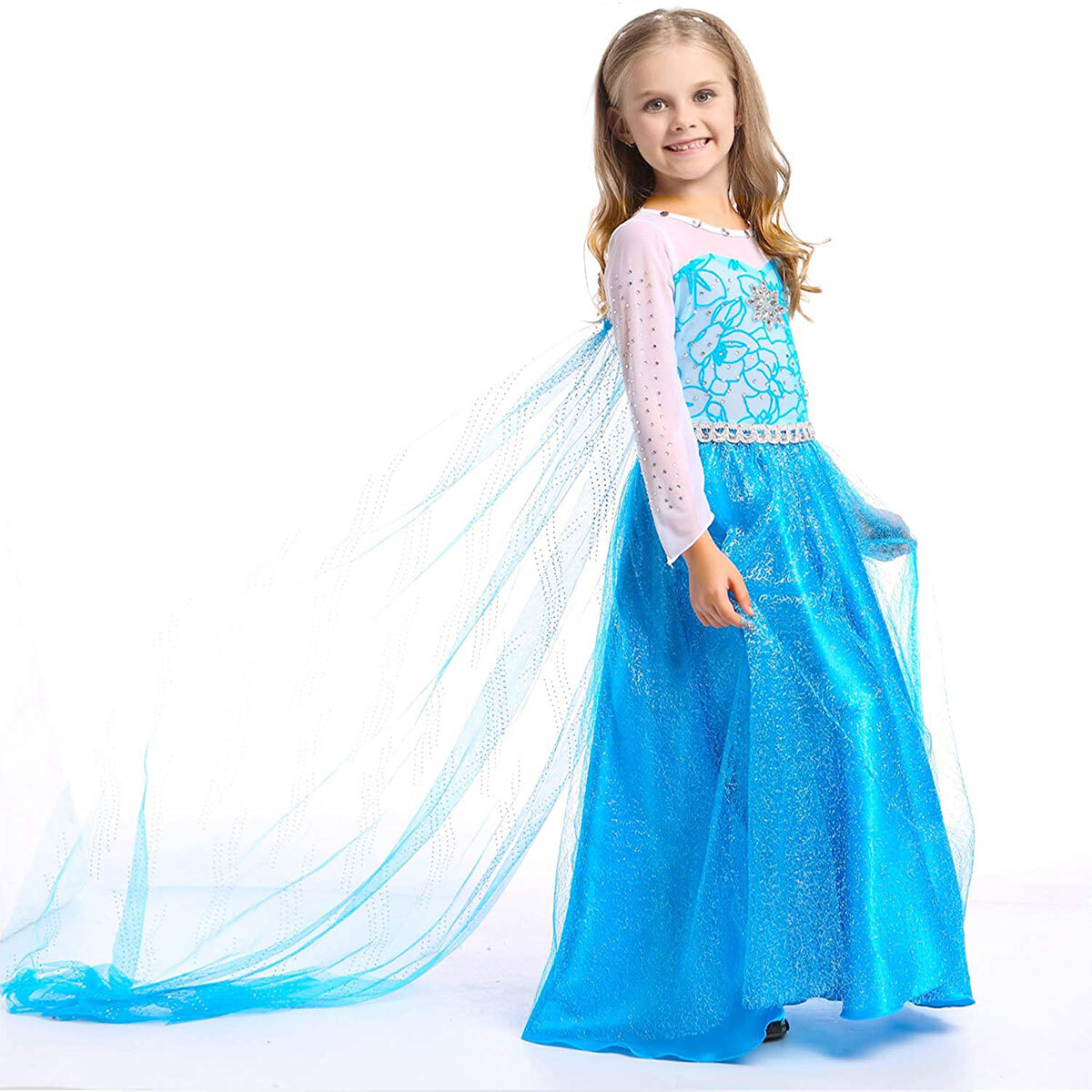Girls Elsa Costume Princess Dress Birthday Christmas Halloween Party Dress up - image 3 of 8