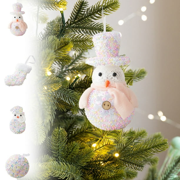Adornos Navideños Colgantes de Caramelos | Adornos de Plástico Blanco para Ventana con Forma de Árbol de Navidad | Paquete de 4 | 8X8X8 Cm, 11X11X2 Cm, 13X6X2 Cm, 18X9X9 Cm | Xrw250814002A