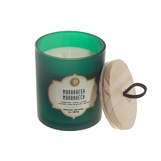 Bougie Parfumée en Pot Vert de 7 Oz avec Couvercle Marrakech - Ensemble de 2