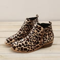 thumbnail image 4 of Tejiojio Fall Clearance Fashion Women Square Flat With Buckle Strap Leopard Mid Boot Keep Warm Snow Boots, 4 of 5