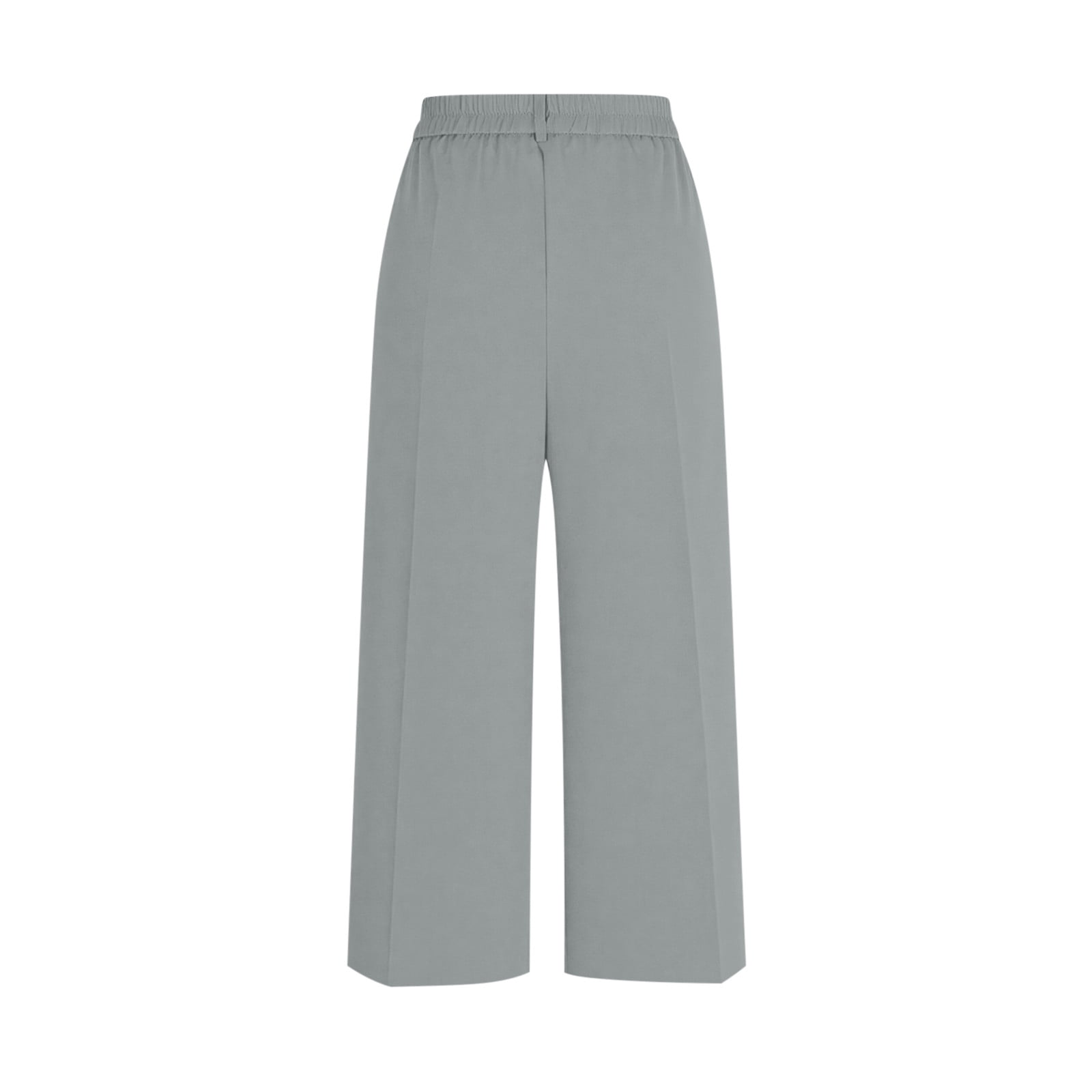 Women's Straight Leg Summer Suit Capri Pants, Dressy High Waisted Versatile Business Casual Trousers with Pockets