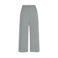 thumbnail image 5 of 3/4 Length Work Trousers for Women Plain Comfy Elegant Slim Office Smart Stretch Suit Pants with Pockets Straight Leg Bootcut Yoga Palazzo High Waisted Business Workout Capri Pants, 5 of 9