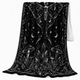 thumbnail image 2 of Celestial Moth Above Crystals And Mushrooms On Black, Intricate Mystical Gothic Linework for Celestial Art Enthusiasts, Halloween Gift, Cozy Flannel Blanket and Home Decor for Bedroom and Study, 2 of 9