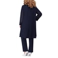 thumbnail image 2 of Alvivi Women's Chiffon 3 Pieces Mother Suit Pants Set Flower Embroidery Wedding Guest Party Evening Outfit Navy Blue 3XL, 2 of 3
