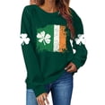 thumbnail image 4 of Kilaqueen St Patricks Day Sweatshirt for Women Shamrock Graphic Long Sleeve Crewneck Pullover Tops Casual Trendy Loose Funny Festival Sweatshirt, 4 of 4