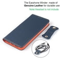 thumbnail image 4 of iPhone XR Genuine Cowhide Leather Wallet Case,Headset Winder,Flip Folio Magnetic Closure,Card Holder Slots,Kickstand,Cash Pockets Wrist Strap Cover Case for iPhone XR,6.1",Dark Blue, 4 of 17