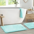 thumbnail image 6 of Clara Clark 2 Piece Premium Memory Foam Bathroom Mat Set, Set of 2 20x32 inch Bath Rugs, Aqua, 6 of 6