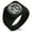 Black, variant on Stainless Steel Koi Fish Yin Yang Geometric Pattern Biker Style Polished Ring