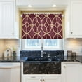 thumbnail image 5 of Yayeee Kitchen Curtains Tier Pair Light Filtering 27"x24" Rod Pocket Short Cafe Window Panel, Red Circles, 5 of 7