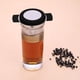 thumbnail image 4 of Colador de té y café de acero inoxidable negro con diseño de doble asa y malla fina para una preparación precisa, 4 of 7