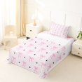 thumbnail image 3 of Erosebridal Pink Princess Bow Twin Sheet Sets for Girls, Cartoon Star Print Bedding for Women, 3 Pieces, 3 of 6