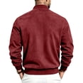 thumbnail image 5 of FRSASU Men's Faux Suede Bomber Jacket Zip‑Up Ribbed Collar Casual Lightweight Outerwear with Side Pockets Red, 5 of 9