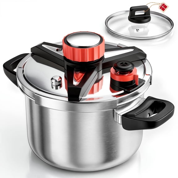WantJoin 4Qt Pressure Cooker - 3-In-1 Stainless Steel Pressure Canner Compatible with Gas & Induction Cooker,Protective Devices,Canner Rack Included